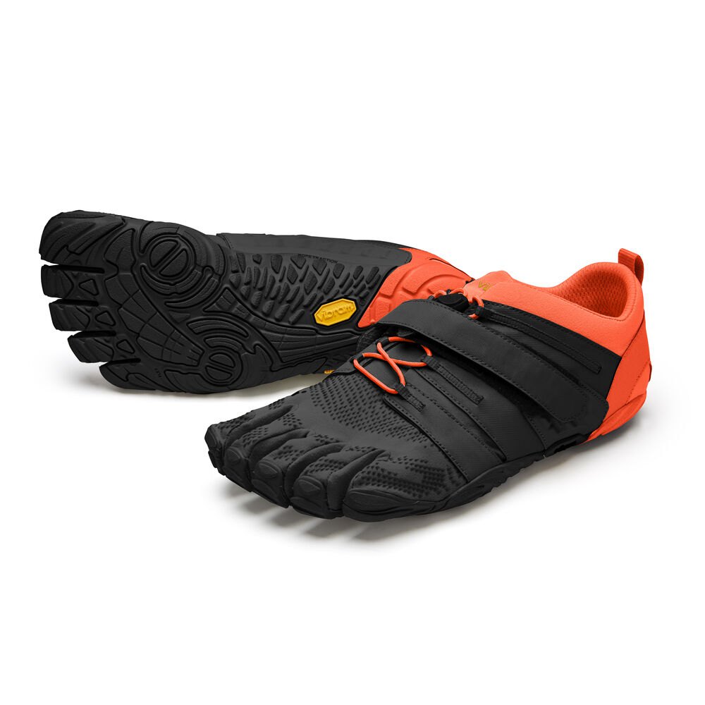 Vibram Five Fingers Mens V-Train 2.0 - Hiking Shoes Black/Orange - CPE497251